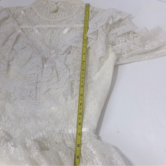 Jessica McClintock Wedding Dress Lace Prairie Dress size 9 - Picture 10 of 16